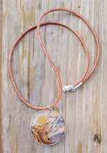 Gay Head Clay Jewelry Collection - Full Moon 30mm Pendant with Leather Necklace and Sterling Silver Lobster Clasp