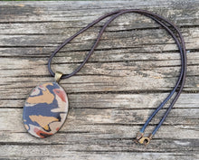 Gay Head Clay Jewelry Collection - Large Oval Pendand with slice of Gay Head Clay