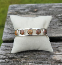 Gay Head Clay Jewelry Collection - Sterling Silver Cuff Bracelet with Five 8mm Inlaid Clay Slices