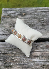 Gay Head Clay Jewelry Collection - Sterling Silver Cuff Bracelet with Five 8mm Inlaid Clay Slices