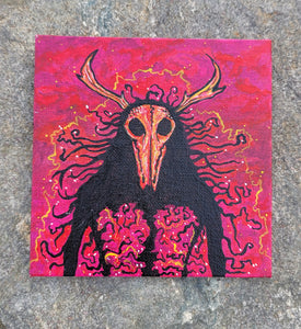 Painting of Wendigo on canvas board by Ryan Derby