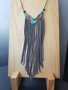 Ocean Chevron Fringe Necklace