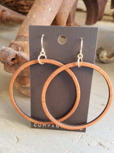 Beach Party Hoops - Wood Hoop Earings