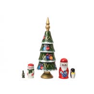 Christmas Tree Nesting Doll Stacking Doll 5pc. 8.5"