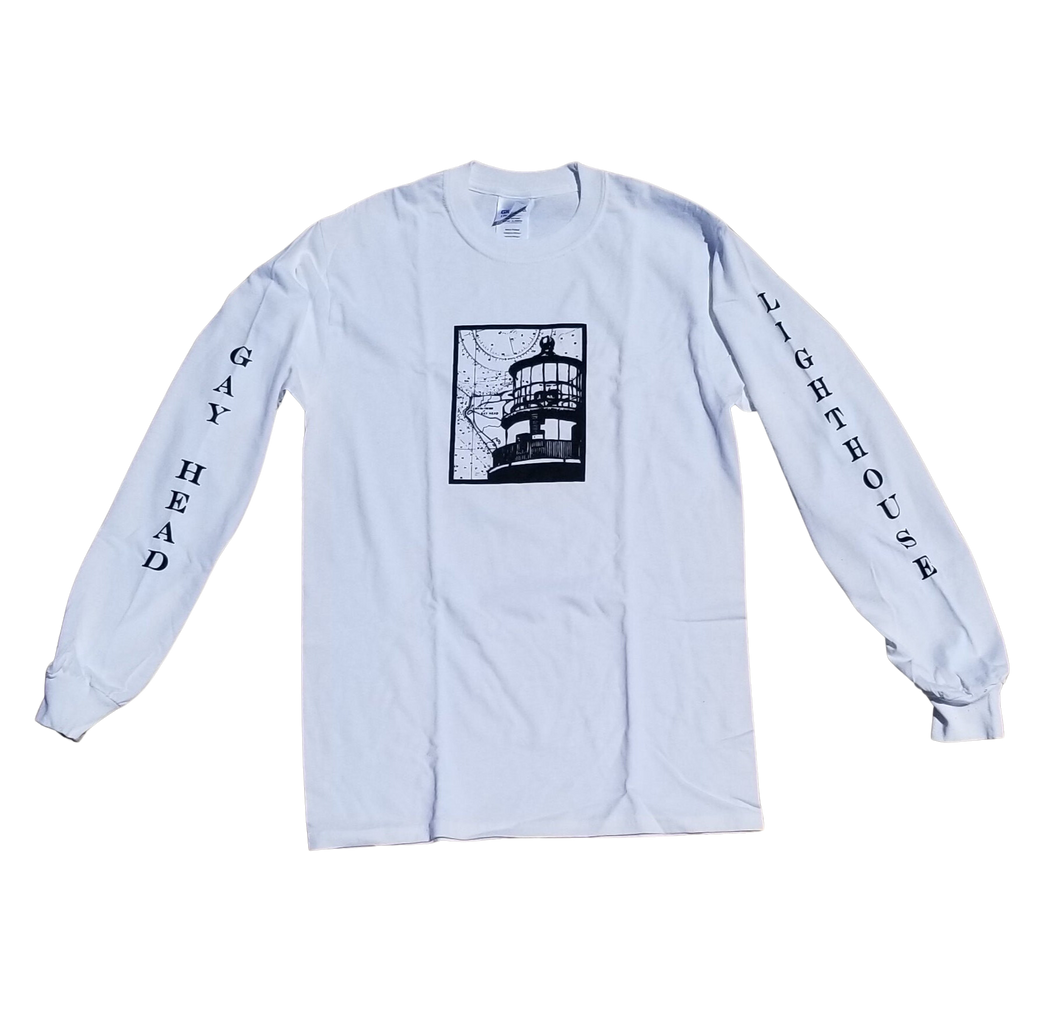 Gay Head Lighthouse with PRINTING ON THE SLEEVE - Long Sleeve T-Shirt