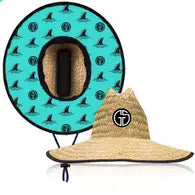 Kids Straw Lifeguard Hat - 3 prints available Palms, Sharky and Tropical