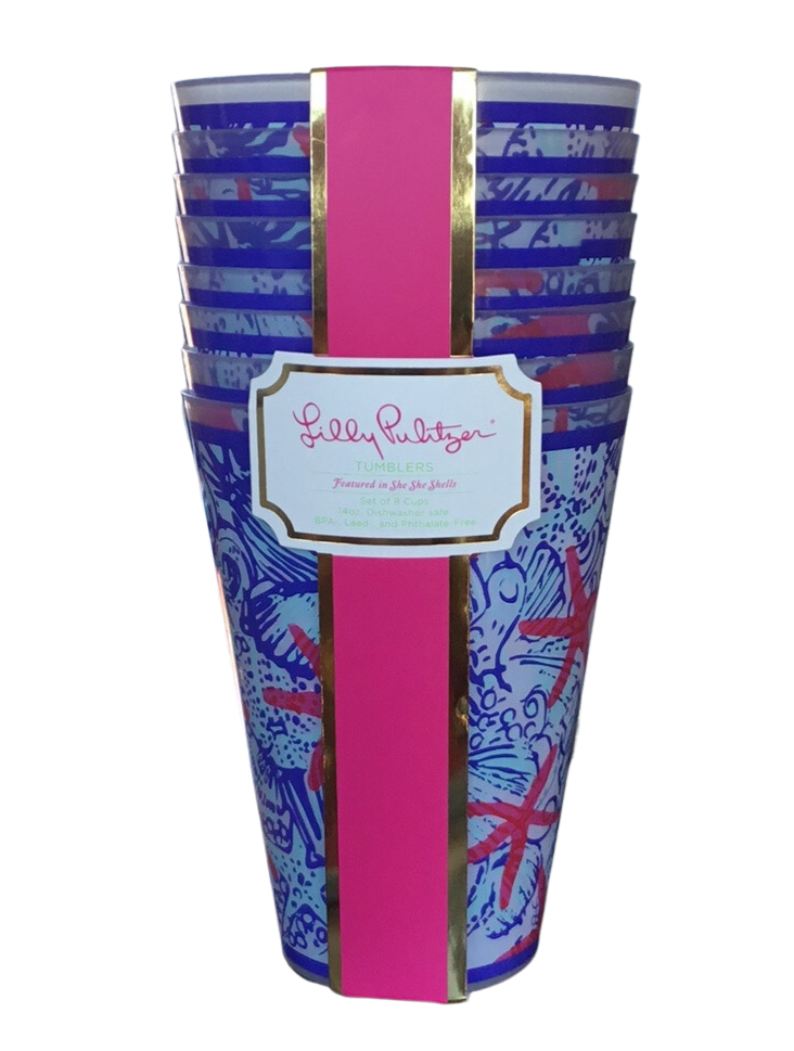 Lilly Pulitzer Tumblers - Set of 6 cups