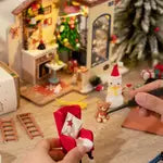 DIY Miniature House Kit: Christmas Patio
