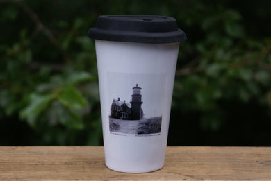 Travel Mug with Vintage Photograph of Martha's Vineyard, Gay Head Lighthouse