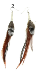 Ruby Feathers Earrings with beautiful feathers - Small