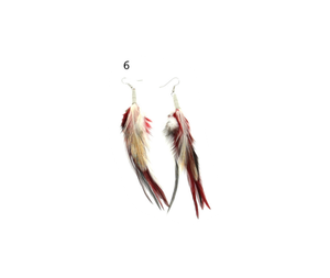 Ruby Feathers Earrings with beautiful feathers - Small