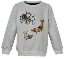 Baby Long Sleeve Shirt with Beautiful Embroidered Sea Creatures 95% Cotton 5% Elastane-Knit